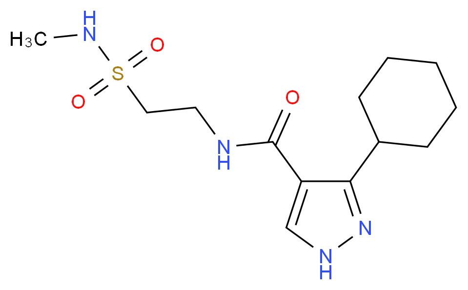 3-cyclohexyl-N-{2-[(methylamino)sulfonyl]ethyl}-1H-pyrazole-4-carboxamide_分子结构_CAS_)