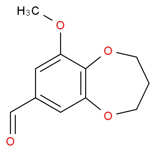 9-Methoxy-3,4-dihydro-2H-benzo[b][1,4]dioxepine-7-carbaldehyde_分子结构_CAS_)