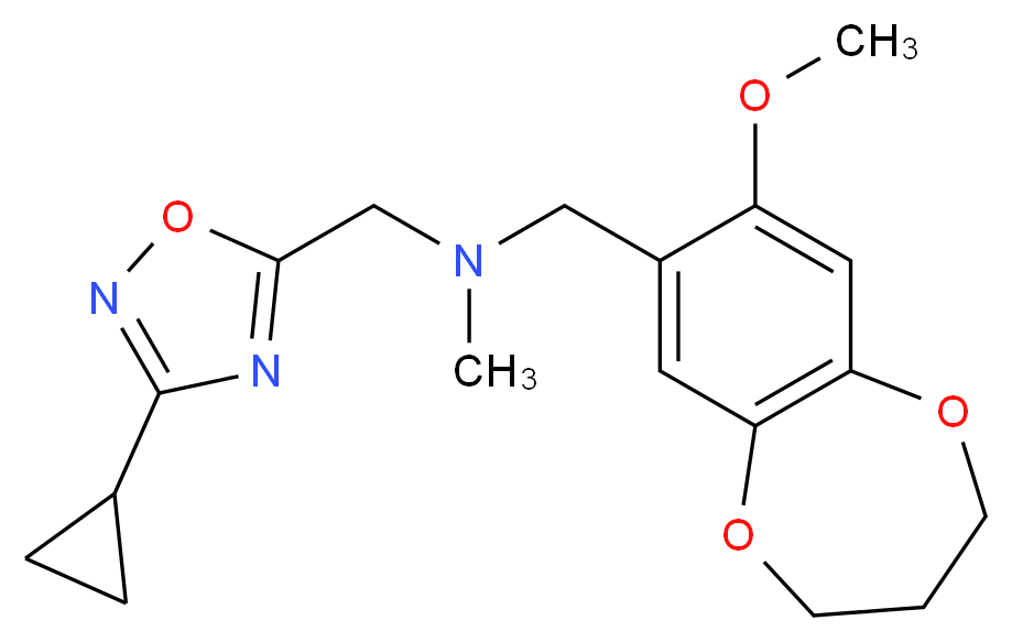 1-(3-cyclopropyl-1,2,4-oxadiazol-5-yl)-N-[(8-methoxy-3,4-dihydro-2H-1,5-benzodioxepin-7-yl)methyl]-N-methylmethanamine_分子结构_CAS_)