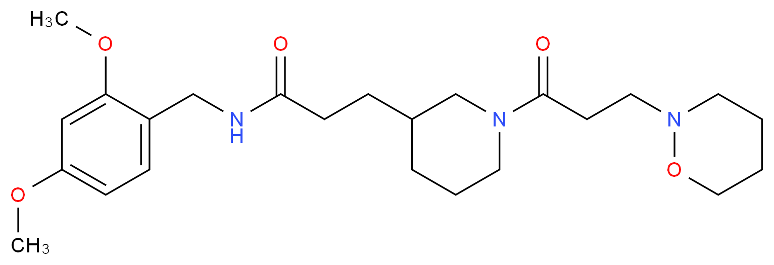 N-(2,4-dimethoxybenzyl)-3-{1-[3-(1,2-oxazinan-2-yl)propanoyl]-3-piperidinyl}propanamide_分子结构_CAS_)