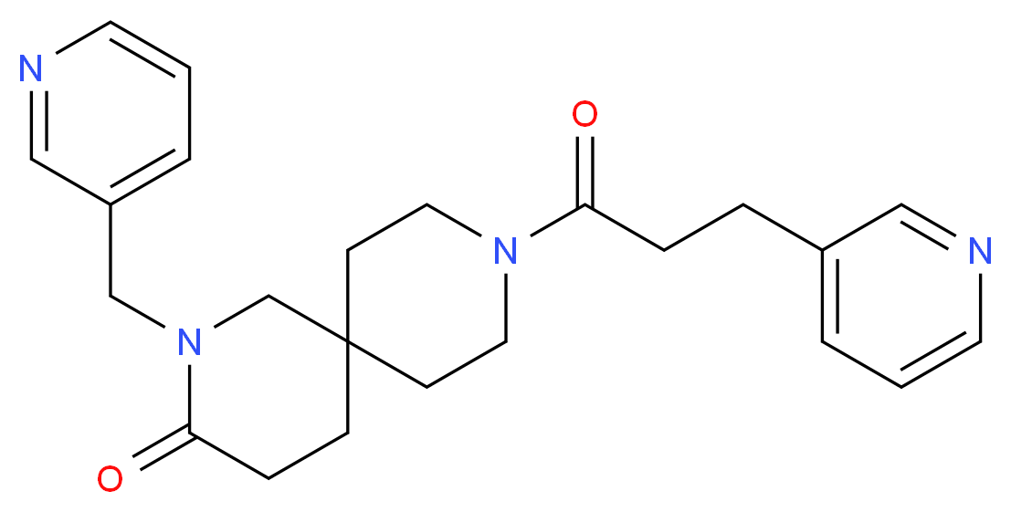 2-(pyridin-3-ylmethyl)-9-(3-pyridin-3-ylpropanoyl)-2,9-diazaspiro[5.5]undecan-3-one_分子结构_CAS_)
