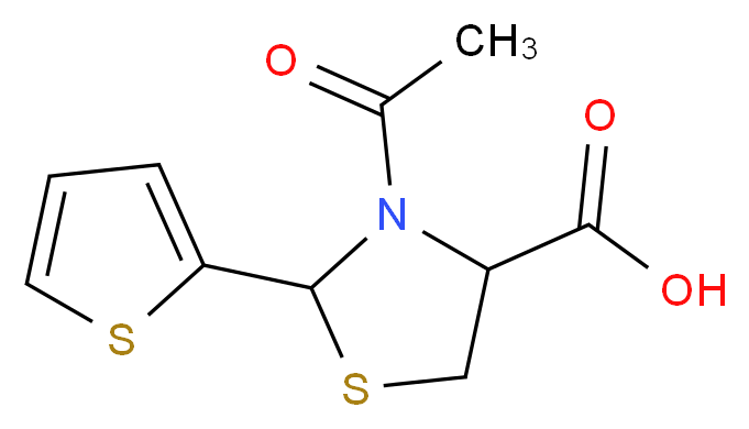3-Acetyl-2-thiophen-2-yl-thiazolidine-4-carboxylic acid_分子结构_CAS_)