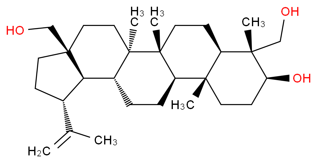 (1R,2R,5S,8R,9R,10R,13R,14R,17S,18R,19R)-5,18-bis(hydroxymethyl)-1,2,14,18-tetramethyl-8-(prop-1-en-2-yl)pentacyclo[11.8.0.0<sup>2</sup>,<sup>1</sup><sup>0</sup>.0<sup>5</sup>,<sup>9</sup>.0<sup>1</sup><sup>4</sup>,<sup>1</sup><sup>9</sup>]henicosan-17-ol_分子结构_CAS_84414-40-4