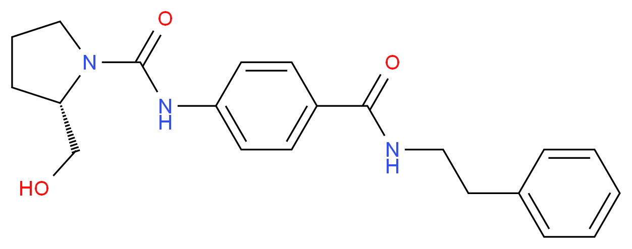 (2S)-2-(hydroxymethyl)-N-(4-{[(2-phenylethyl)amino]carbonyl}phenyl)pyrrolidine-1-carboxamide_分子结构_CAS_)