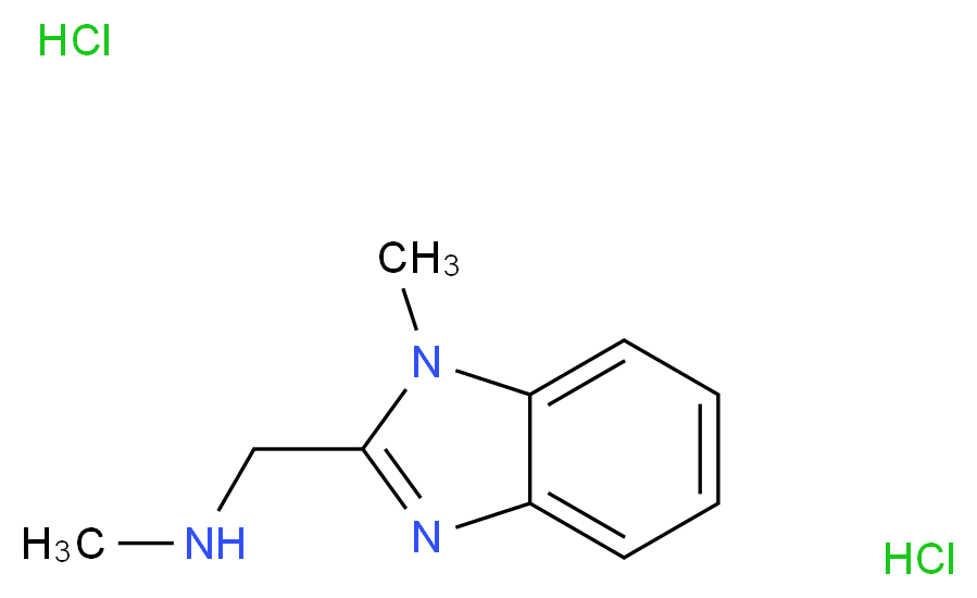 N-methyl-1-(1-methyl-1H-benzo[d]imidazol-2-yl)methanamine dihydrochloride_分子结构_CAS_)