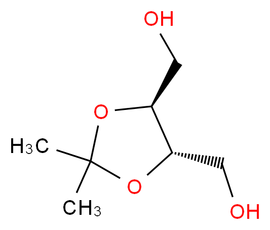 [(4S,5S)-5-(hydroxymethyl)-2,2-dimethyl-1,3-dioxolan-4-yl]methanol_分子结构_CAS_50622-09-8