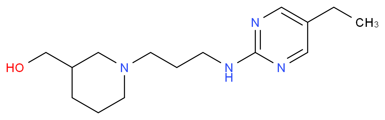 (1-{3-[(5-ethylpyrimidin-2-yl)amino]propyl}piperidin-3-yl)methanol_分子结构_CAS_)