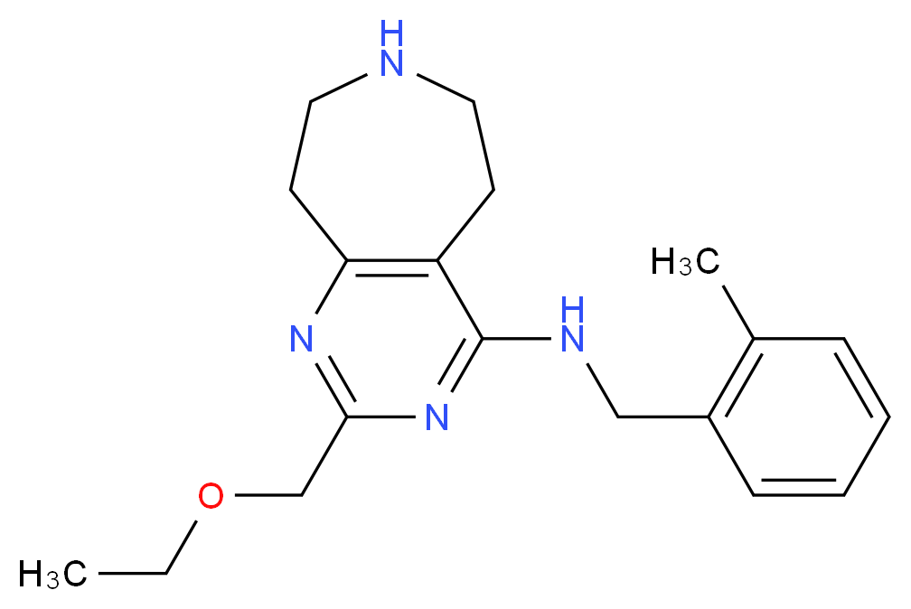 2-(ethoxymethyl)-N-(2-methylbenzyl)-6,7,8,9-tetrahydro-5H-pyrimido[4,5-d]azepin-4-amine_分子结构_CAS_)