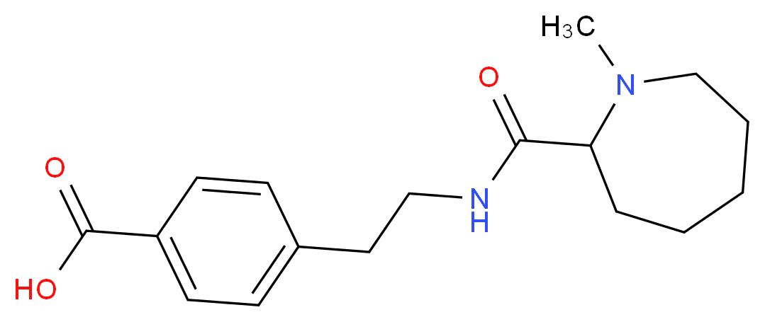 4-(2-{[(1-methyl-2-azepanyl)carbonyl]amino}ethyl)benzoic acid_分子结构_CAS_)