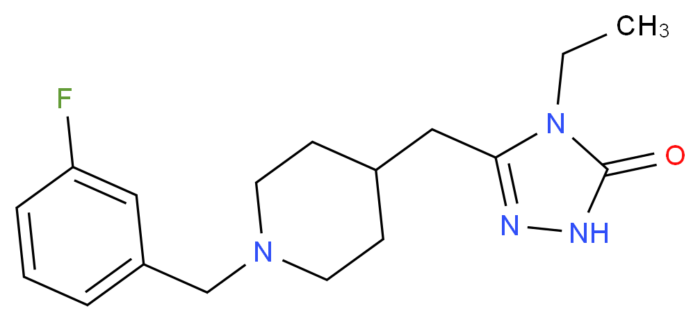 4-ethyl-5-{[1-(3-fluorobenzyl)-4-piperidinyl]methyl}-2,4-dihydro-3H-1,2,4-triazol-3-one_分子结构_CAS_)