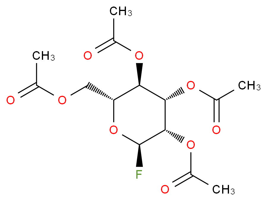 [(2R,3R,4S,5S,6R)-3,4,5-tris(acetyloxy)-6-fluorooxan-2-yl]methyl acetate_分子结构_CAS_2823-44-1