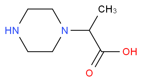 2-(1-piperazinyl)propanoic acid_分子结构_CAS_825594-88-5)