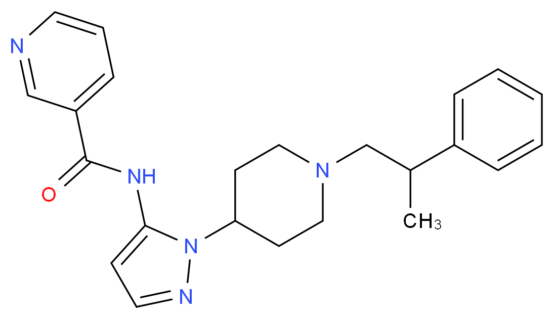 N-{1-[1-(2-phenylpropyl)-4-piperidinyl]-1H-pyrazol-5-yl}nicotinamide_分子结构_CAS_)