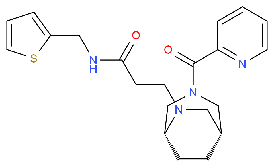 3-[(1R*,5R*)-3-(pyridin-2-ylcarbonyl)-3,6-diazabicyclo[3.2.2]non-6-yl]-N-(2-thienylmethyl)propanamide_分子结构_CAS_)