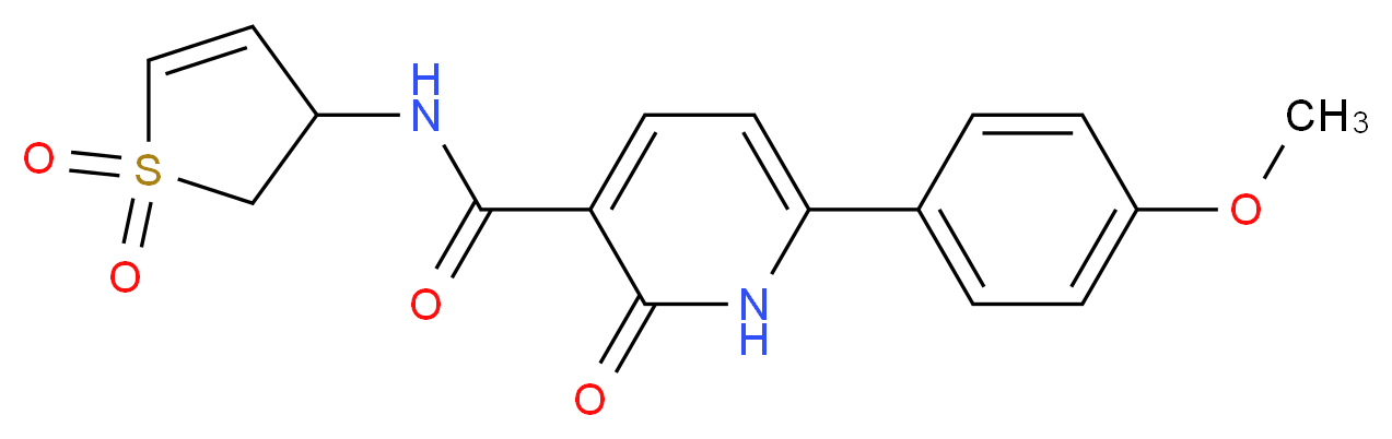 N-(1,1-dioxido-2,3-dihydro-3-thienyl)-6-(4-methoxyphenyl)-2-oxo-1,2-dihydropyridine-3-carboxamide_分子结构_CAS_)