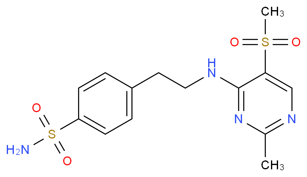 4-(2-{[2-methyl-5-(methylsulfonyl)pyrimidin-4-yl]amino}ethyl)benzenesulfonamide_分子结构_CAS_)