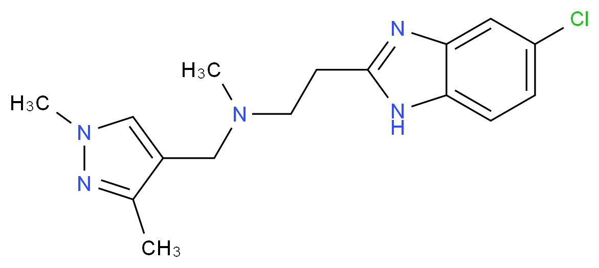 2-(5-chloro-1H-benzimidazol-2-yl)-N-[(1,3-dimethyl-1H-pyrazol-4-yl)methyl]-N-methylethanamine_分子结构_CAS_)