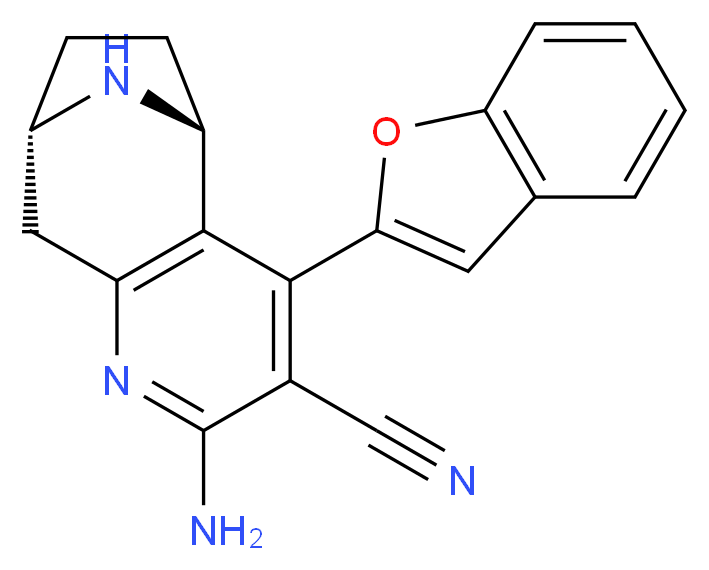 (5R*,8S*)-2-amino-4-(1-benzofuran-2-yl)-6,7,8,9-tetrahydro-5H-5,8-epiminocyclohepta[b]pyridine-3-carbonitrile_分子结构_CAS_)