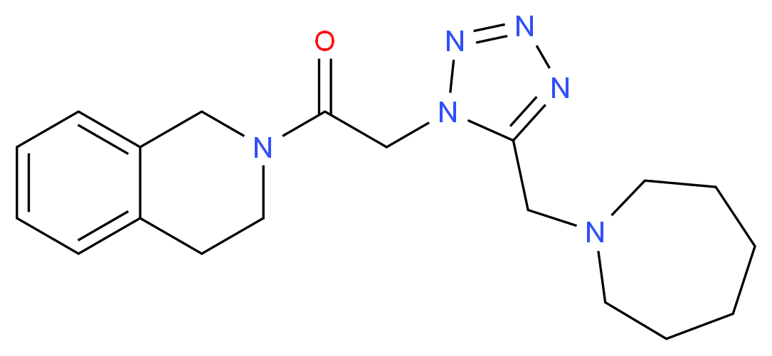 2-{[5-(1-azepanylmethyl)-1H-tetrazol-1-yl]acetyl}-1,2,3,4-tetrahydroisoquinoline_分子结构_CAS_)