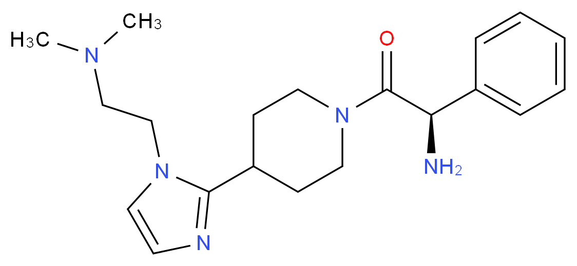 (1R)-2-(4-{1-[2-(dimethylamino)ethyl]-1H-imidazol-2-yl}-1-piperidinyl)-2-oxo-1-phenylethanamine_分子结构_CAS_)