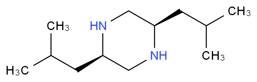 (2R,5R)-2,5-bis(2-methylpropyl)piperazine_分子结构_CAS_114362-33-3