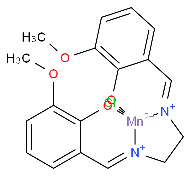 1-chloro-4,19-dimethoxy-2,21-dioxa-10λ<sup>5</sup>,13λ<sup>5</sup>-diaza-1-manganapentacyclo[11.8.0.0<sup>1</sup>,<sup>1</sup><sup>0</sup>.0<sup>3</sup>,<sup>8</sup>.0<sup>1</sup><sup>5</sup>,<sup>2</sup><sup>0</sup>]henicosa-3,5,7,9,13,15(20),16,18-octaene-10,13-bis(ylium)-1,1-diuide_分子结构_CAS_81065-76-1