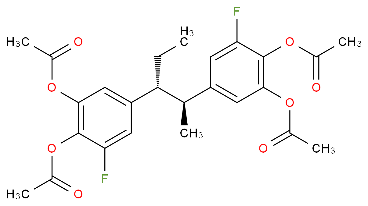 2-(acetyloxy)-5-[(2S,3R)-2-[3,4-bis(acetyloxy)-5-fluorophenyl]pentan-3-yl]-3-fluorophenyl acetate_分子结构_CAS_83282-71-7