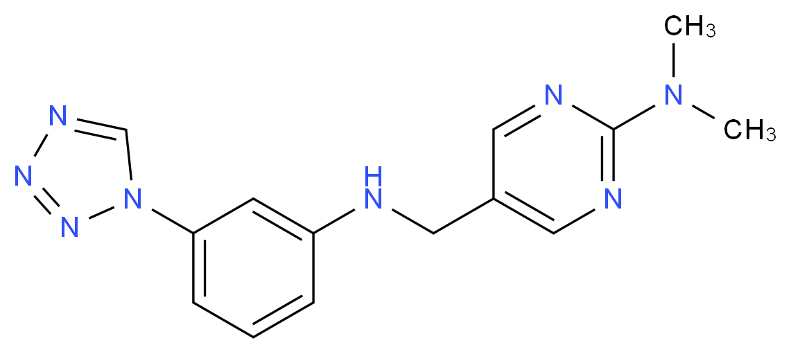 N,N-dimethyl-5-({[3-(1H-tetrazol-1-yl)phenyl]amino}methyl)-2-pyrimidinamine_分子结构_CAS_)