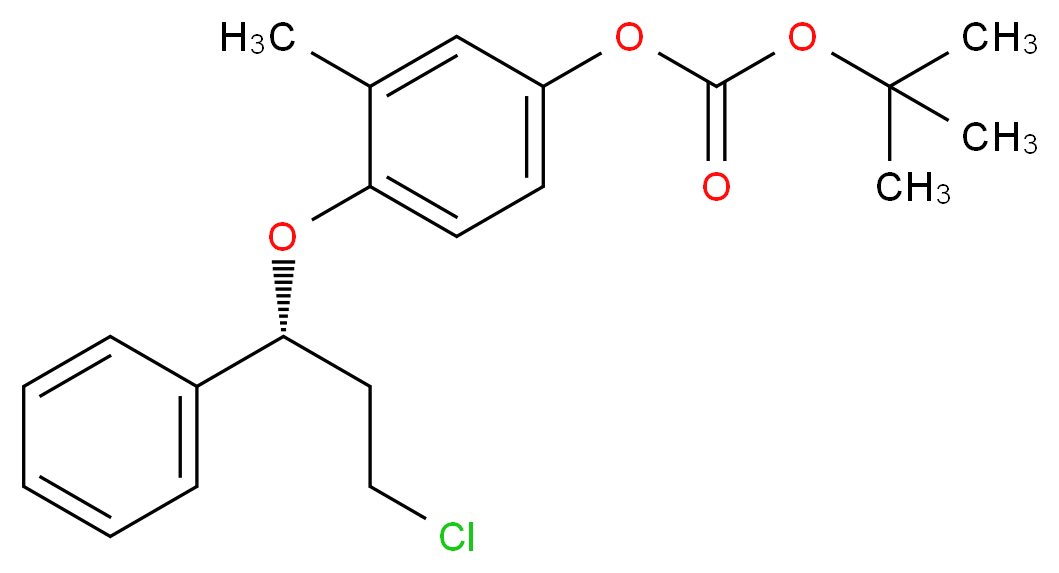 (R)-3-Chloro-1-phenyl-1-[2-methyl-4-[(tert-butoxycarbonyl)oxy]phenoxy]propane_分子结构_CAS_457634-25-2)