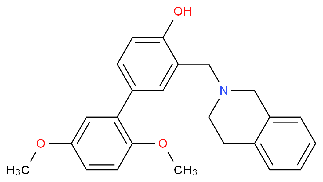 3-(3,4-dihydro-2(1H)-isoquinolinylmethyl)-2',5'-dimethoxy-4-biphenylol_分子结构_CAS_)