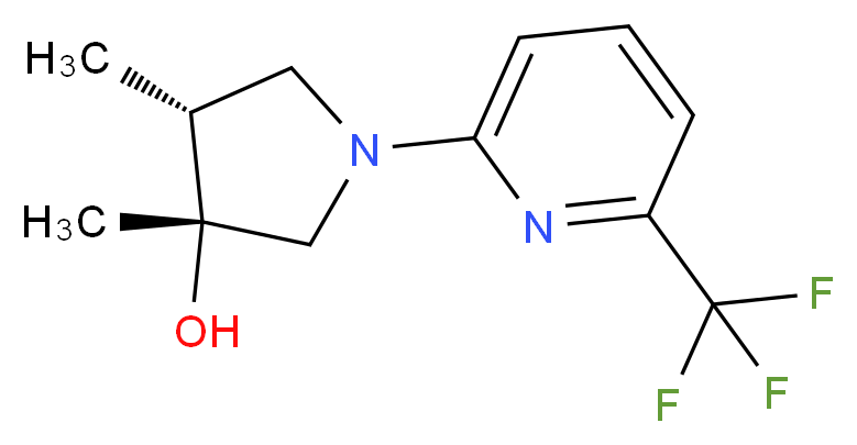 (3R*,4R*)-3,4-dimethyl-1-[6-(trifluoromethyl)-2-pyridinyl]-3-pyrrolidinol_分子结构_CAS_)