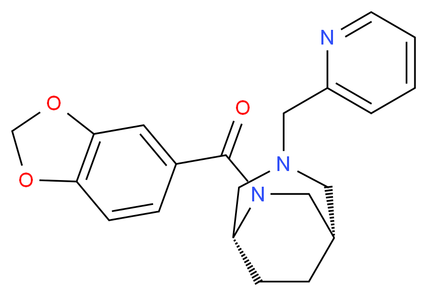 (1S*,5R*)-6-(1,3-benzodioxol-5-ylcarbonyl)-3-(2-pyridinylmethyl)-3,6-diazabicyclo[3.2.2]nonane_分子结构_CAS_)