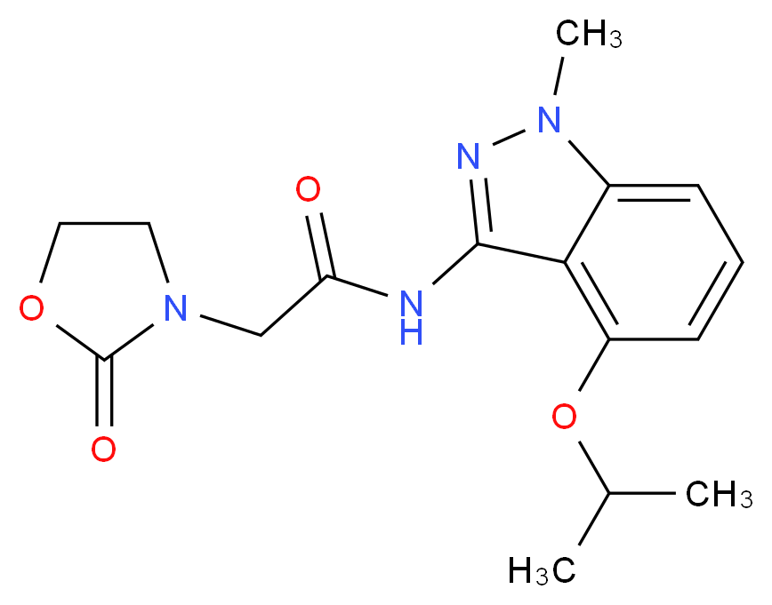 N-(4-isopropoxy-1-methyl-1H-indazol-3-yl)-2-(2-oxo-1,3-oxazolidin-3-yl)acetamide_分子结构_CAS_)