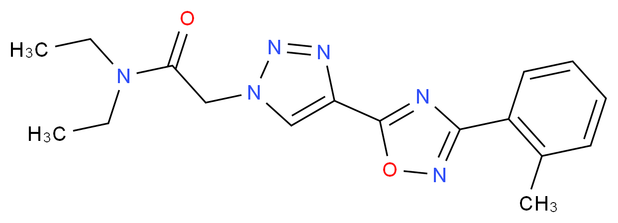 N,N-diethyl-2-{4-[3-(2-methylphenyl)-1,2,4-oxadiazol-5-yl]-1H-1,2,3-triazol-1-yl}acetamide_分子结构_CAS_)