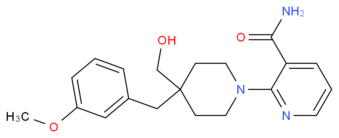 2-[4-(hydroxymethyl)-4-(3-methoxybenzyl)piperidin-1-yl]nicotinamide_分子结构_CAS_)