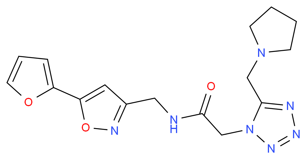 N-{[5-(2-furyl)isoxazol-3-yl]methyl}-2-[5-(pyrrolidin-1-ylmethyl)-1H-tetrazol-1-yl]acetamide_分子结构_CAS_)