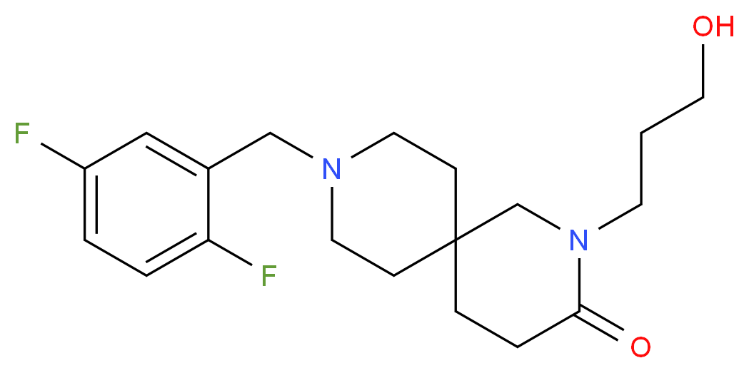 9-(2,5-difluorobenzyl)-2-(3-hydroxypropyl)-2,9-diazaspiro[5.5]undecan-3-one_分子结构_CAS_)
