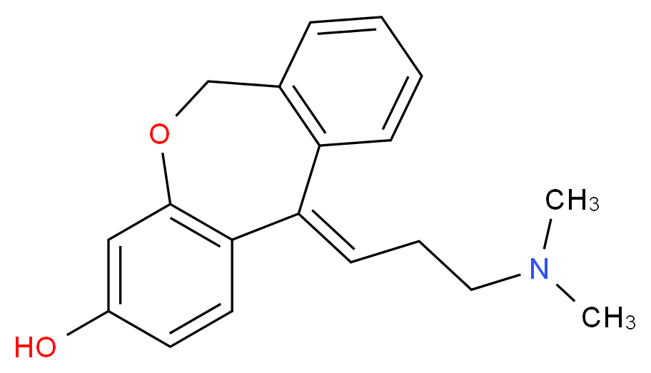 (2E)-2-[3-(dimethylamino)propylidene]-9-oxatricyclo[9.4.0.0<sup>3</sup>,<sup>8</sup>]pentadeca-1(11),3(8),4,6,12,14-hexaen-6-ol_分子结构_CAS_131523-97-2