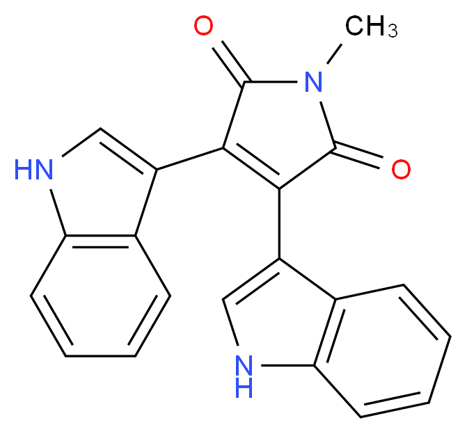 3,4-bis(1H-indol-3-yl)-1-methyl-2,5-dihydro-1H-pyrrole-2,5-dione_分子结构_CAS_113963-68-1