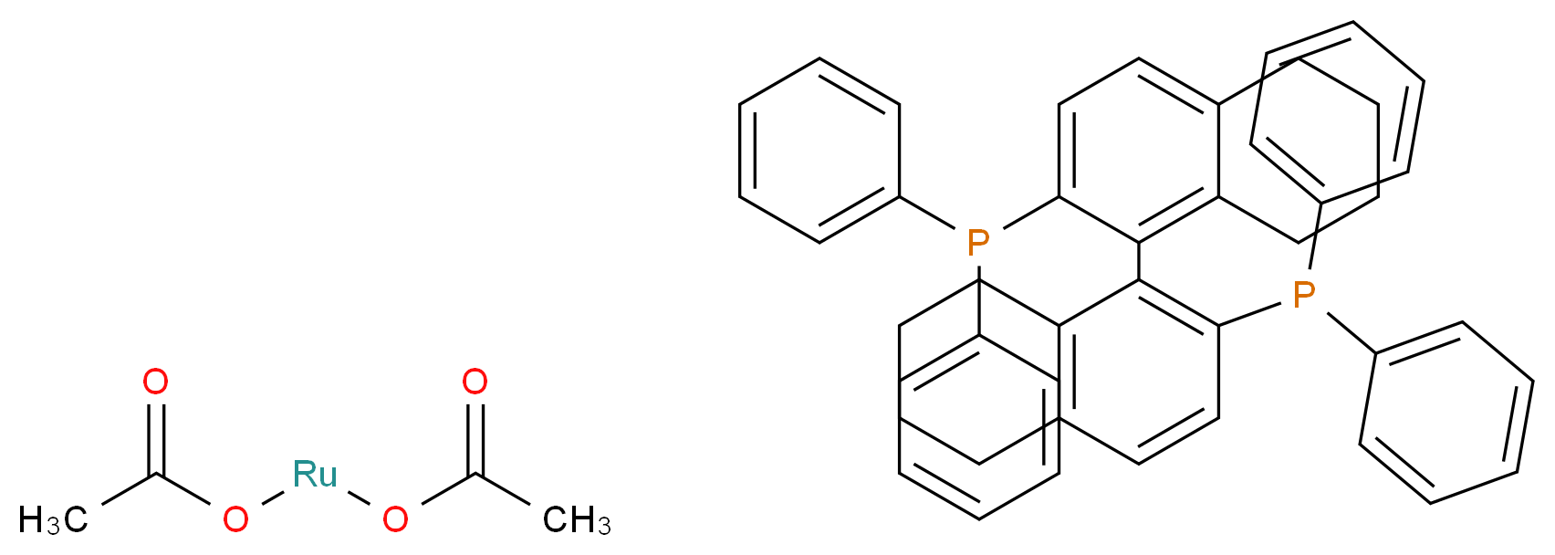 {1-[2-(diphenylphosphanyl)-5,6,7,8-tetrahydronaphthalen-1-yl]-5,6,7,8-tetrahydronaphthalen-2-yl}diphenylphosphane (acetyloxy)ruthenio acetate_分子结构_CAS_374067-51-3