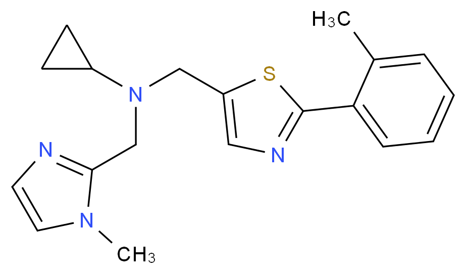 N-[(1-methyl-1H-imidazol-2-yl)methyl]-N-{[2-(2-methylphenyl)-1,3-thiazol-5-yl]methyl}cyclopropanamine_分子结构_CAS_)