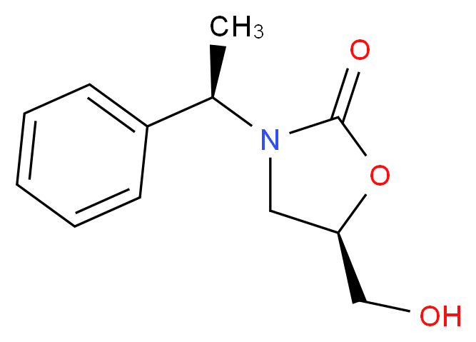 (5R)-(羟甲基-3-[(1R)-1-苯乙基]-2-噁唑烷酮_分子结构_CAS_480424-73-5)