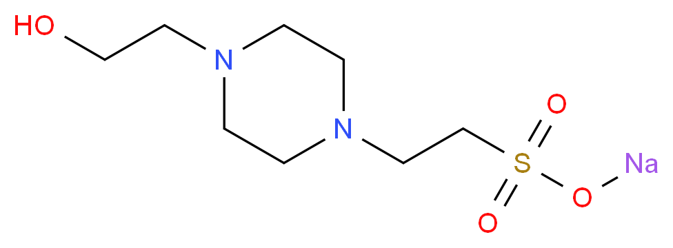 sodium 2-[4-(2-hydroxyethyl)piperazin-1-yl]ethane-1-sulfonate_分子结构_CAS_75277-39-3