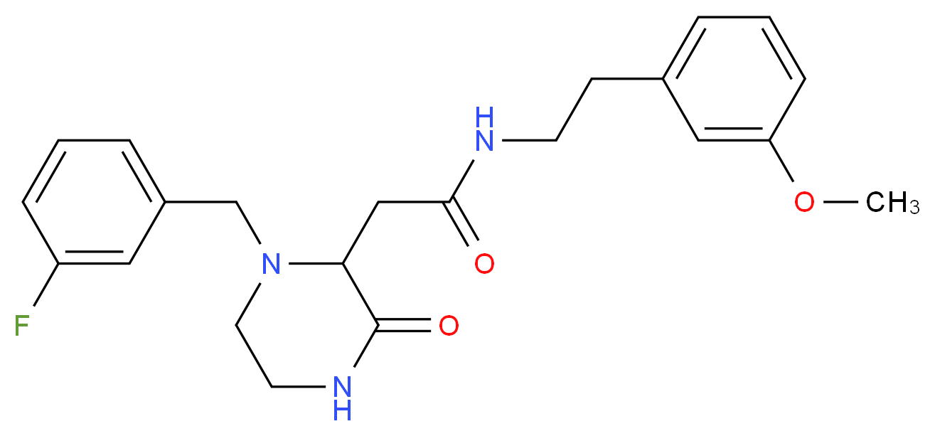 2-[1-(3-fluorobenzyl)-3-oxo-2-piperazinyl]-N-[2-(3-methoxyphenyl)ethyl]acetamide_分子结构_CAS_)