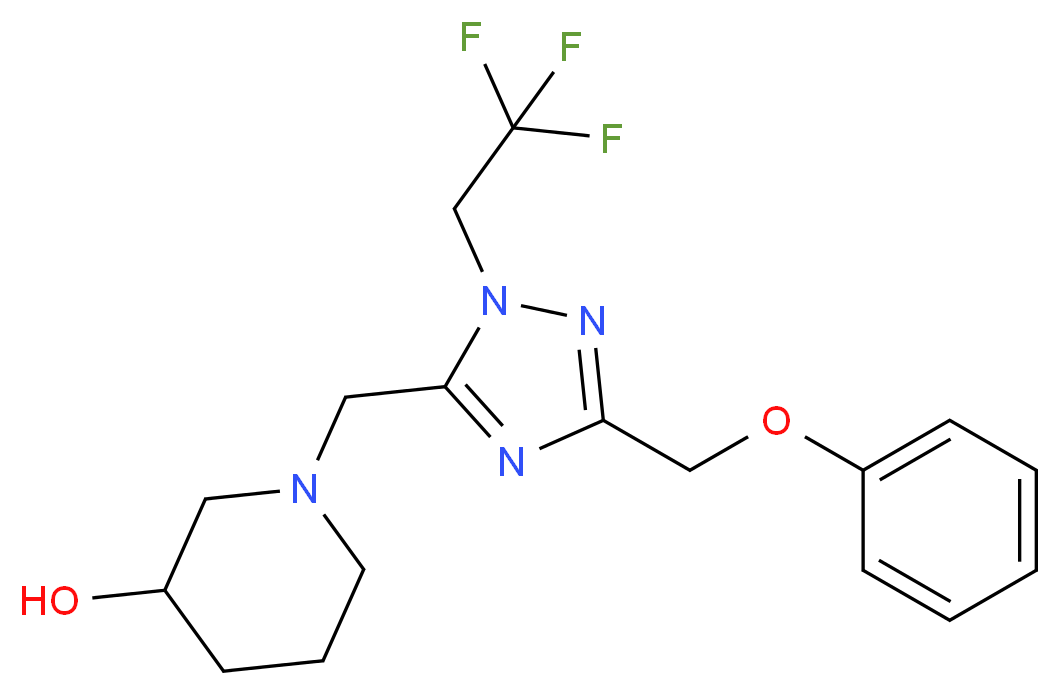 1-{[3-(phenoxymethyl)-1-(2,2,2-trifluoroethyl)-1H-1,2,4-triazol-5-yl]methyl}piperidin-3-ol_分子结构_CAS_)