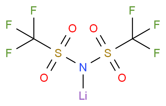 Lithium bis(trifluoromethanesulphonyl)imide 99%_分子结构_CAS_90076-65-6)