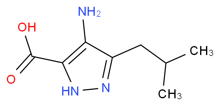 4-amino-3-(2-methylpropyl)-1H-pyrazole-5-carboxylic acid_分子结构_CAS_1093415-88-3