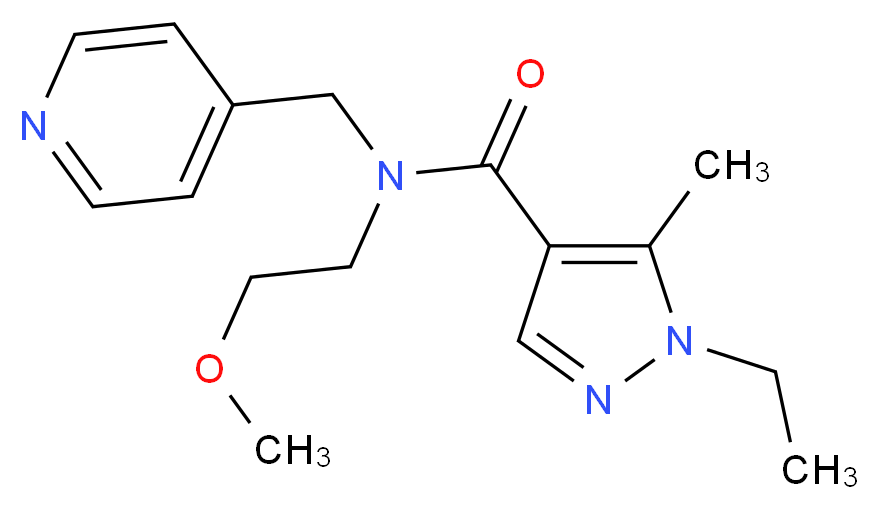 1-ethyl-N-(2-methoxyethyl)-5-methyl-N-(pyridin-4-ylmethyl)-1H-pyrazole-4-carboxamide_分子结构_CAS_)