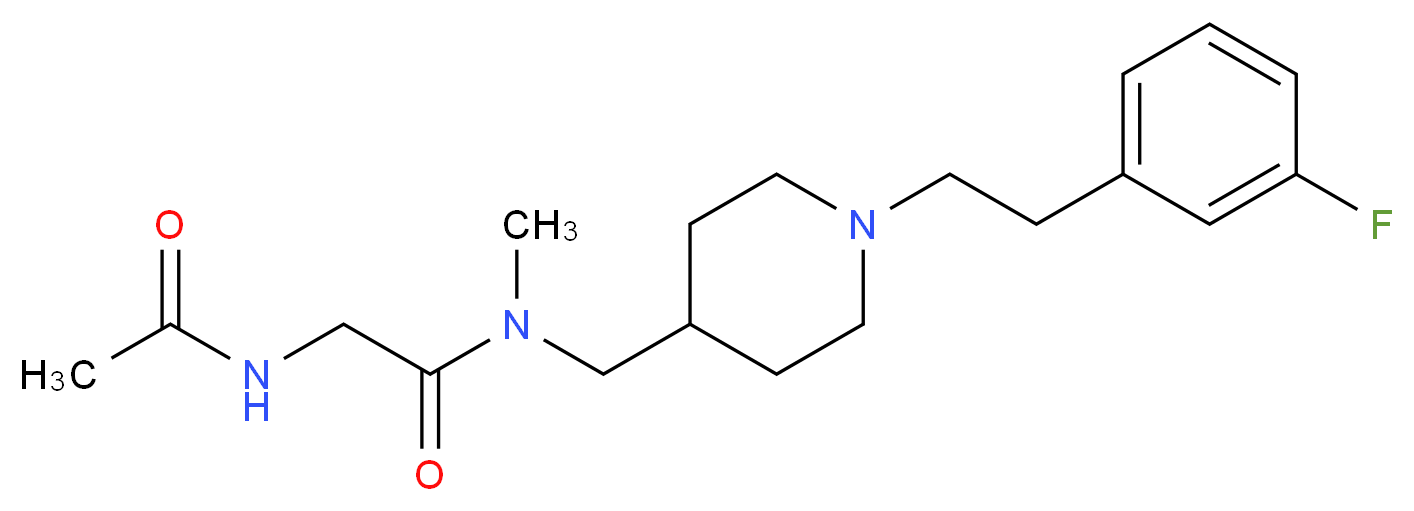N~2~-acetyl-N~1~-({1-[2-(3-fluorophenyl)ethyl]-4-piperidinyl}methyl)-N~1~-methylglycinamide_分子结构_CAS_)