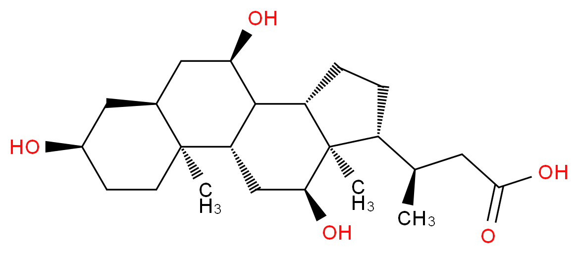 (3R)-3-[(1S,2S,5R,7S,9R,10R,11S,14R,15R,16S)-5,9,16-trihydroxy-2,15-dimethyltetracyclo[8.7.0.0<sup>2</sup>,<sup>7</sup>.0<sup>1</sup><sup>1</sup>,<sup>1</sup><sup>5</sup>]heptadecan-14-yl]butanoic acid_分子结构_CAS_60696-62-0